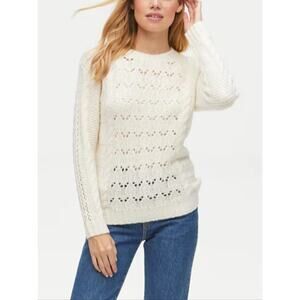 Michael Stars Louisa Cable Knit Pointelle Pullover Sweater  S